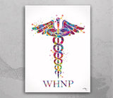 Caduceus WHNP Watercolor Print Wall Art Nurse Art Registered Nurse Gift Medical Art Science Art Gift Women's Health Nurse Practitioner-452