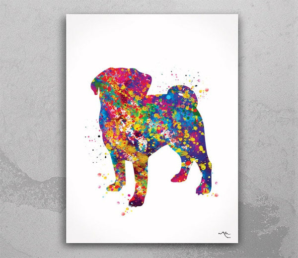 Pug Dog Watercolor Dog Print Pug Art Poster Gift Pet Dog Love Puppy Friend Animal Dog Doglover Gift Poster Pet Decor Animal Art Dog Art-1562