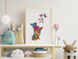 Corgi and Butterfly Watercolor Dog Print Dog Art Gift Pet Dog Love Pet Nursery Animal Dog Poster Cardigan Welsh Dog Art Doglover Gift-1635