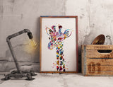 Giraffe Watercolor Print Gift For Kids Newborn Nursery Decor Wall Art Wall Decor Baby Shower Birthday Wall Hanging Teen Room Decor-2365