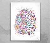 Brain Anatomy Robotic Engine Watercolor Print Science Art Computer Neurology Human Brain Engineer Gift Brain Circuit Board Wall Art-1670