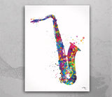 Saxophone Music Instrument Watercolor Print Saxophone Player Music Wall Art Saxophonists Jazz Geekery Nerdy Wall Hanging Music Poster-1132