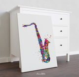 Saxophone Music Instrument Watercolor Print Saxophone Player Music Wall Art Saxophonists Jazz Geekery Nerdy Wall Hanging Music Poster-1132