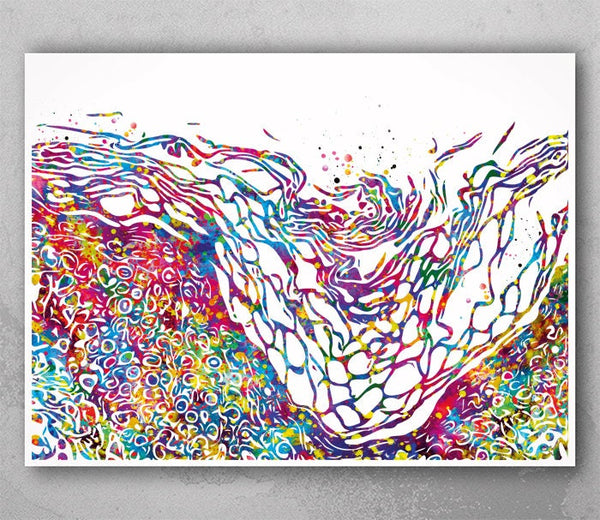 Dermatology Art Watercolor Print Fungal Histology Science Epidermis Nail Disease Dermatology Medical Art Dermatologist Clinic Decor-2351