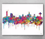 Liverpool Skyline Watercolor Print Cityscape Living Room Wedding Gift Poster England Poster Travel Art Wall Decor Wall Hanging Map Art-1620