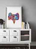 Intestine Art Watercolor Print Digestive System Large and Small Intestine Gastrointestinal Tract Clinic Gift Gi Tract Medical Art Clinic-843