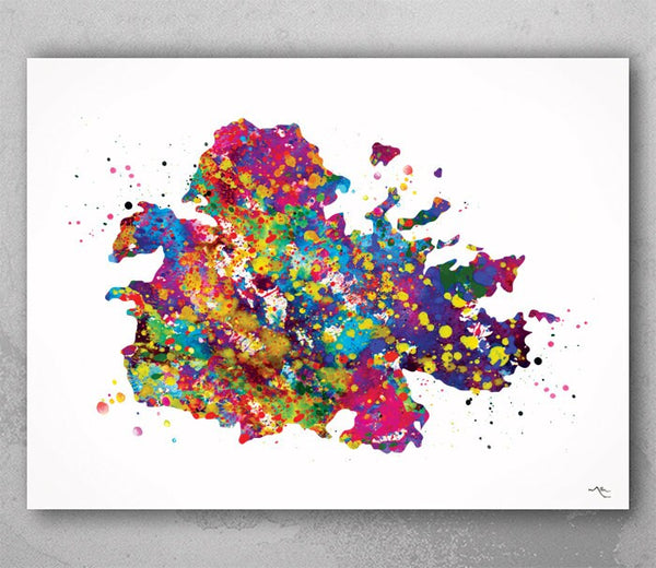 Antigua Map Watercolor Print Caribbean Islands Map Office Wall Art Wedding Gift Honeymoon Gift Map Wall Hanging Travel Gift Wall Decor-470