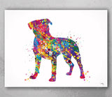 Staffordshire Bull Terrier Watercolor Dog Print Pet Gift Pet Dog Love Doglover Poster Dog Art Bull Terrier Memorial Gift Poster Dog-1621