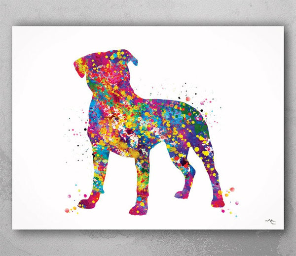 Staffordshire Bull Terrier Watercolor Dog Print Pet Gift Pet Dog Love Doglover Poster Dog Art Bull Terrier Memorial Gift Poster Dog-1621