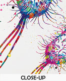 Escherichia Coli Watercolor Print Medical Art e coli Microbiologist Wall Art Bioscience Microbiology Virus Biology Bacteria Microscopy-81