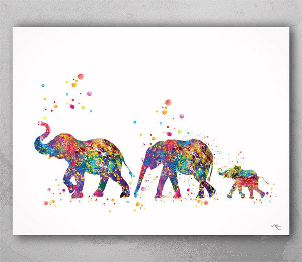 Elephant Family Lesbian Family Watercolor Print Art Decor Love is Love Wedding Gift idea LGBT, Gay Pride, Gay Art, Lesbienne Lesbian Art-656