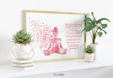 Yoga Art, Yogi, Yoga Poster, Yoga Pose, Yoga Print, Yoga Woman Watercolor, Yoga Studio, Blush Pink, Yoga Wall Decor, Yoga Gift, Yoga-2383