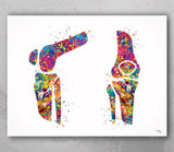Knee Joint Bone Watercolor Print Human Body Anatomy Art Medical Art Medicine Skull Art Wall Hanging Skeletal System Clinic Orthopedic-1199