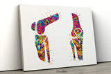 Knee Joint Bone Watercolor Print Human Body Anatomy Art Medical Art Medicine Skull Art Wall Hanging Skeletal System Clinic Orthopedic-1199