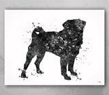 Pug Dog Watercolor Dog Print Pug Art Poster Gift Pet Dog Love Puppy Friend Animal Dog Black Pug  Poster Pet Decor Animal Art Dog Art-718