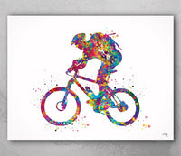 Mountain Bike Watercolor Print Dirt Bike Mountain Biker Poster Mountain Biking Stunt Racing Bike Mountain Bike Road Bike MTB Wall Art-1088