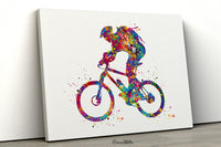 Mountain Bike Watercolor Print Dirt Bike Mountain Biker Poster Mountain Biking Stunt Racing Bike Mountain Bike Road Bike MTB Wall Art-1088