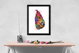 Sri Lanka Map Watercolor Print Sri Lanka Art Wall Art Wedding Gift Honeymoon Gift Map Wall Hanging Map Art Gift Wall Wanderlust Art-1146