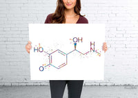 Adrenaline Molecule Watercolor Print Chemical Epinephrine Molecule Nerd Art Science Biology Medical Art Chemistry Science Art Decor-350