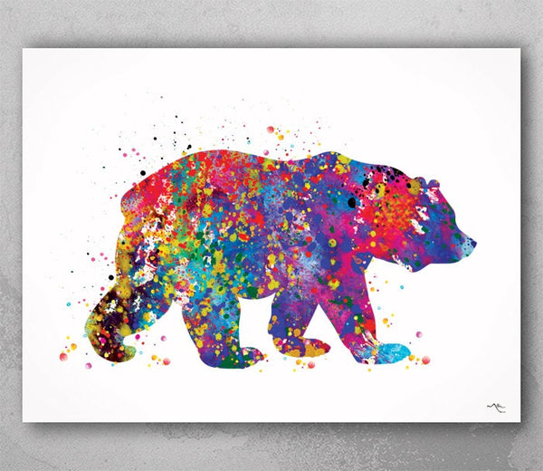 Bear Watercolor Print Wild Life Animals Print For Kids Nursery Art Wall Art Wall Decor Man Cave Decor Cottage Home Decor Wall Hanging-255