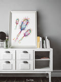 Escherichia Coli Watercolor Print Medical Art e coli Microbiologist Wall Art Bioscience Microbiology Virus Biology Bacteria Microscopy-81