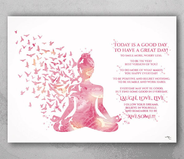 Yoga Art, Yogi, Yoga Poster, Yoga Pose, Yoga Print, Yoga Woman Watercolor, Yoga Studio, Blush Pink, Yoga Wall Decor, Yoga Gift, Yoga-2383