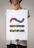 Congruence Symbol Art Watercolor Print  Math Teacher Gift Math Art Gift Nerdy Same But Different Symbol Sister Twin Mathematics Art-1540