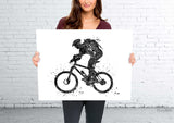 Mountain Bike Watercolor Print Dirt Bike Mountain Biker Poster Mountain Biking Stunt Racing Bike Mountain Bike Road Bike MTB Wall Art-1088