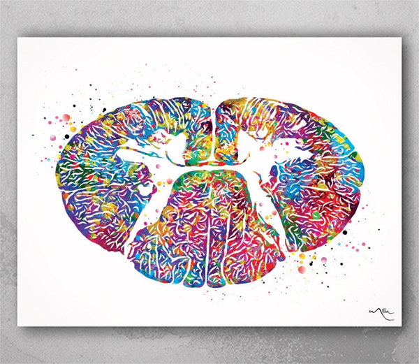 Cervical Spinal Cord Watercolor Print Anatomy Art Medical Art Neurology Neurosurgeon Art Neurologist Wall Hanging Doctor Clinic Decor-1231