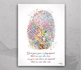 Personalized Fingerprint, Actual Fingerprint, Watercolor Print, Digital Download, Keepsake, Memorial Gift, Unique Gift, Loss Gift, Download