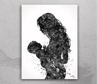 Mother and Baby Watercolor Print Mother and Son Mother and Daughter Mother and Children Mother and Kids New Mum Baby Shower Midwife-1666