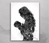 Mother and Baby Watercolor Print Mother and Son Mother and Daughter Mother and Children Mother and Kids New Mum Baby Shower Midwife-1666