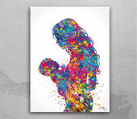 Mother and Baby Watercolor Print Mother and Son Mother and Daughter Mother and Children Mother and Kids New Mum Baby Shower Midwife-1666