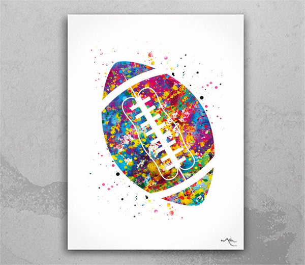 American Football Ball Watercolor Print Football Gift Wall Decor Sports Poster Home Decor Kids Personalised Custom Gifts Sport Wall Art-1312