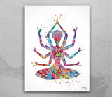 Kali Goddess Watercolor Print Parvati Indian Mother Shiva Spiritual Art Kali Ma Yoga Mantra Devi Feminine Buddha Buddhist Buddhism Art-607
