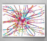 Brain Cell Watercolor Print Neuron Art Science Gift Neurology Nerve Cell Medical Student Brain Wall Art Neuroscience Gift Clinic Decor-926