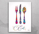 Kitchen Art Watercolor Print Eat Drink Love Set of 3 Kitchen Wall Art Housewarming Gift Food and Drink Dining Room Wall Decor Dine Room-2380