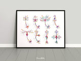 Neurons Art Watercolor Print Motor Pyramidal Purkinje Neuron Cell Neurology Medical Art Brain Anatomy Neuroscience Neurologist Clinic-183
