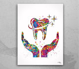 Dental Hygienist Gift Set Watercolor Print Dental Gift Decor Dentist Present Medical Art Dental Care Dentist Office Dentistry Clinic-655