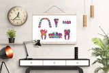 Dentist Art Watercolor Print Tooth Teeth Anatomical Dental Office Clinic Dentistry Dental Implant Orthodontic Orthodontist Teeth Braces-260