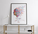 Let That Shit Go Watercolor Print Wall Art Quote Art Home Housewarming Gift Motivational Typo Art Meditating Inspirational Funny Quotes-2452