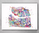 Teeth Anatomy Watercolor Print Tooth Anatomical Art Dental Clinic Decor Art Dentistry Student Dentistry Office Graduaiton Dentist Gift-244