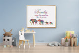 Elephants Two Moms with Babies Family Quote Watercolor Print Family Gift Wall Art Christmas Gift Lesbian Family Wall Hanging LGBT Gift-1154