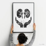 Kidney Care Watercolor Print Gastrointestinal Nephrology Clinic Decor Urologist Gift Dialysis Nurse Gift Medical Art Hemodialysis Gift-2456
