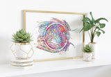 Eye Cross Section Watercolor Print Eye Anatomy Optometrist Optician Poster Medical Art Ophthalmology Eye Ball Doctor Office Wall Art-179