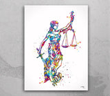 Lawyer Office Decor Watercolor Prints Set of 3 Law Student Gift Pass the Bar Lady Justice Scales Of Justice Gavel Graduation Gift Judge-1696