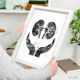 Kidney Care Watercolor Print Gastrointestinal Nephrology Clinic Decor Urologist Gift Dialysis Nurse Gift Medical Art Hemodialysis Gift-2456