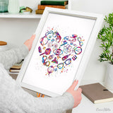 Optometry Art Watercolor Print Optometrist Gift Optician Poster Eye Doctor Heart Shape Medical Art Ophthalmology Love Eye Clinic Decor-2463 - CocoMilla