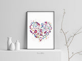 Optometry Art Watercolor Print Optometrist Gift Optician Poster Eye Doctor Heart Shape Medical Art Ophthalmology Love Eye Clinic Decor-2463 - CocoMilla