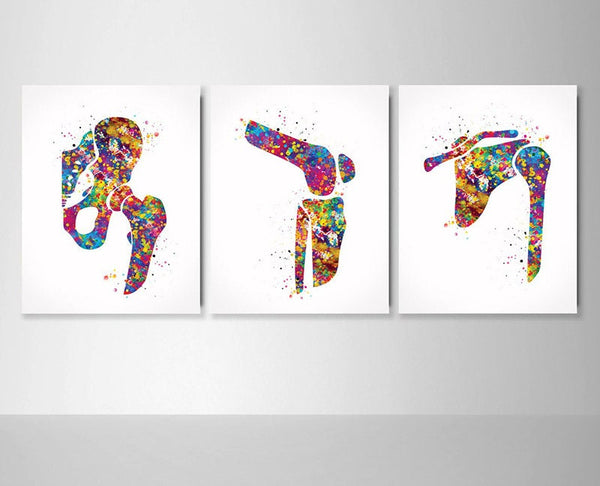 Hip Joint, Knee, Shoulder, Watercolor Print Set Human Bone Doctor Anatomy Medical Art Medicine Orthopedic Doctor Clinic Office Decor-1226
